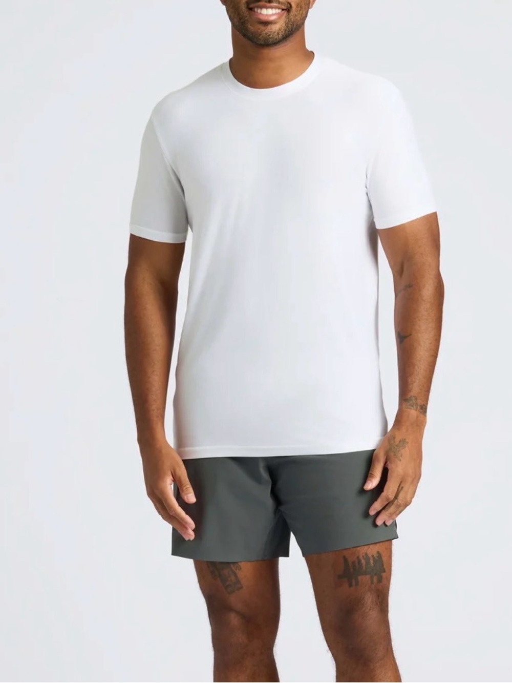White Men’s Crew Neck Performance Undershirt